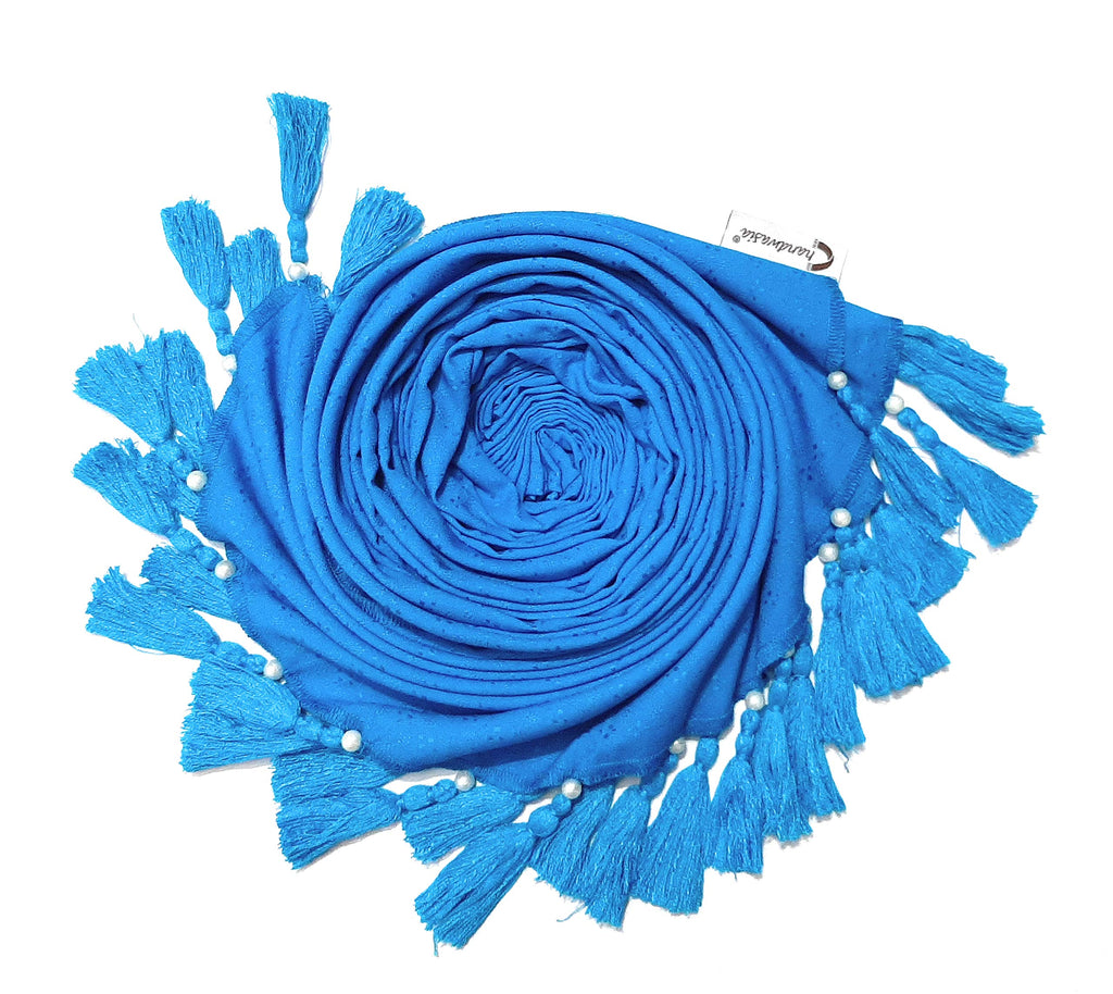 Chandwasia scarves, Viscose Fabric stole & Shawl || Scarf Stoles for Girls/Ladies/Women/Men for Summer & Winters(Flame Blue)