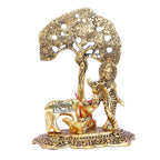 KridayKraft Kamdhenu Cow with Krishna Standing Under Tree Plying Flute Metal Statue,Krishna Murti Idol for Pooja & Decor Your Home,Office,Showpiece Figurines,Religious Idol Gift Article...