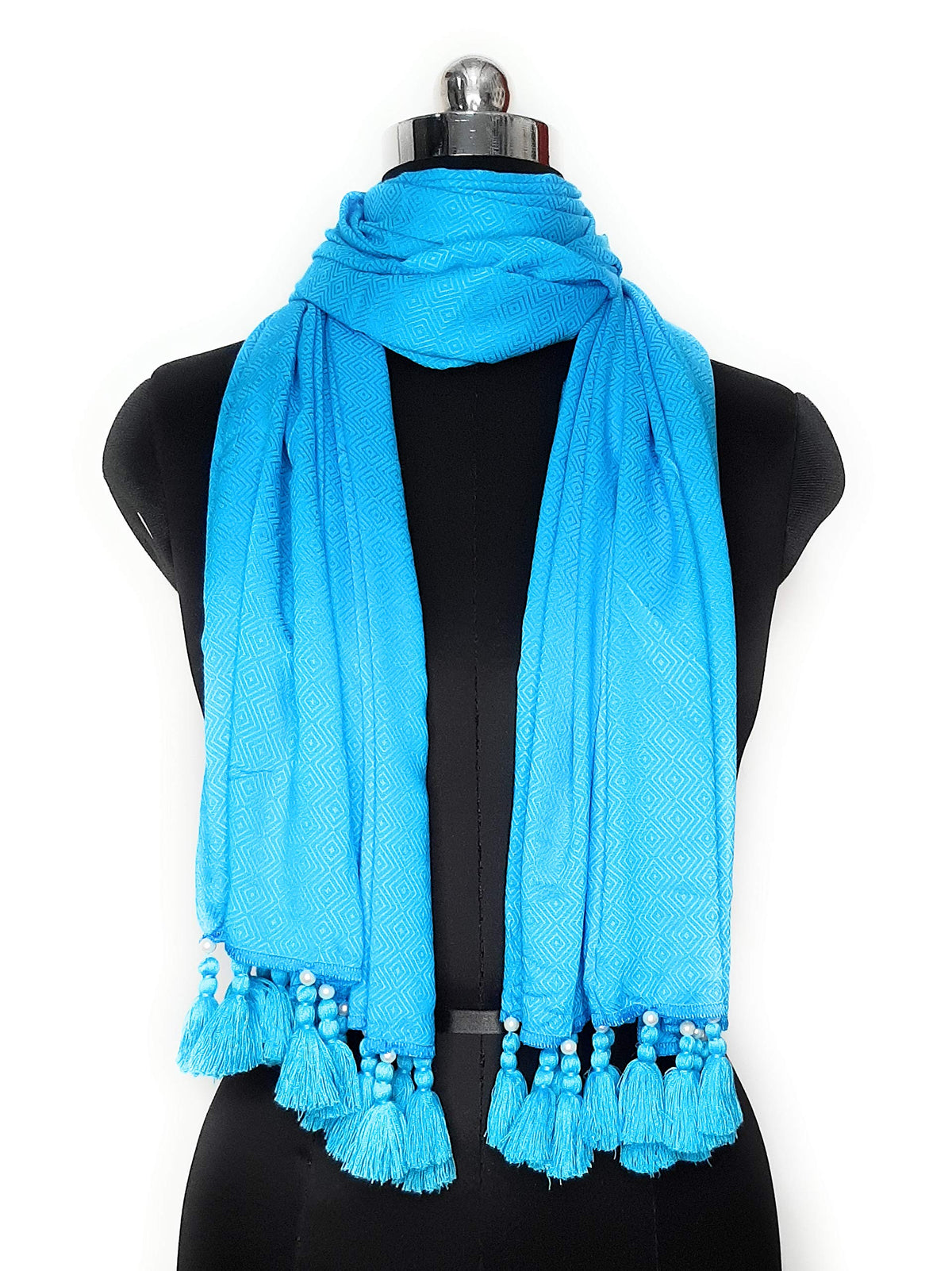 Chandwasia scarves, Viscose Fabric stole & Shawl || Scarf Stoles for Girls/Ladies/Women/Men for Summer & Winters(Light Blue)