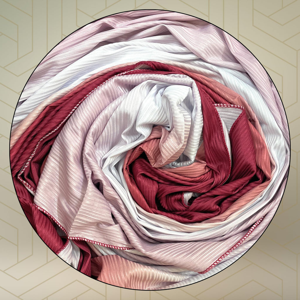 FAHABO Scarf Woman Premium Self-Woven Jersey Scarves | Hijab Scarf | Headscarf | Neck Scarf | Stoles | Wraps (Shades of Maroon)