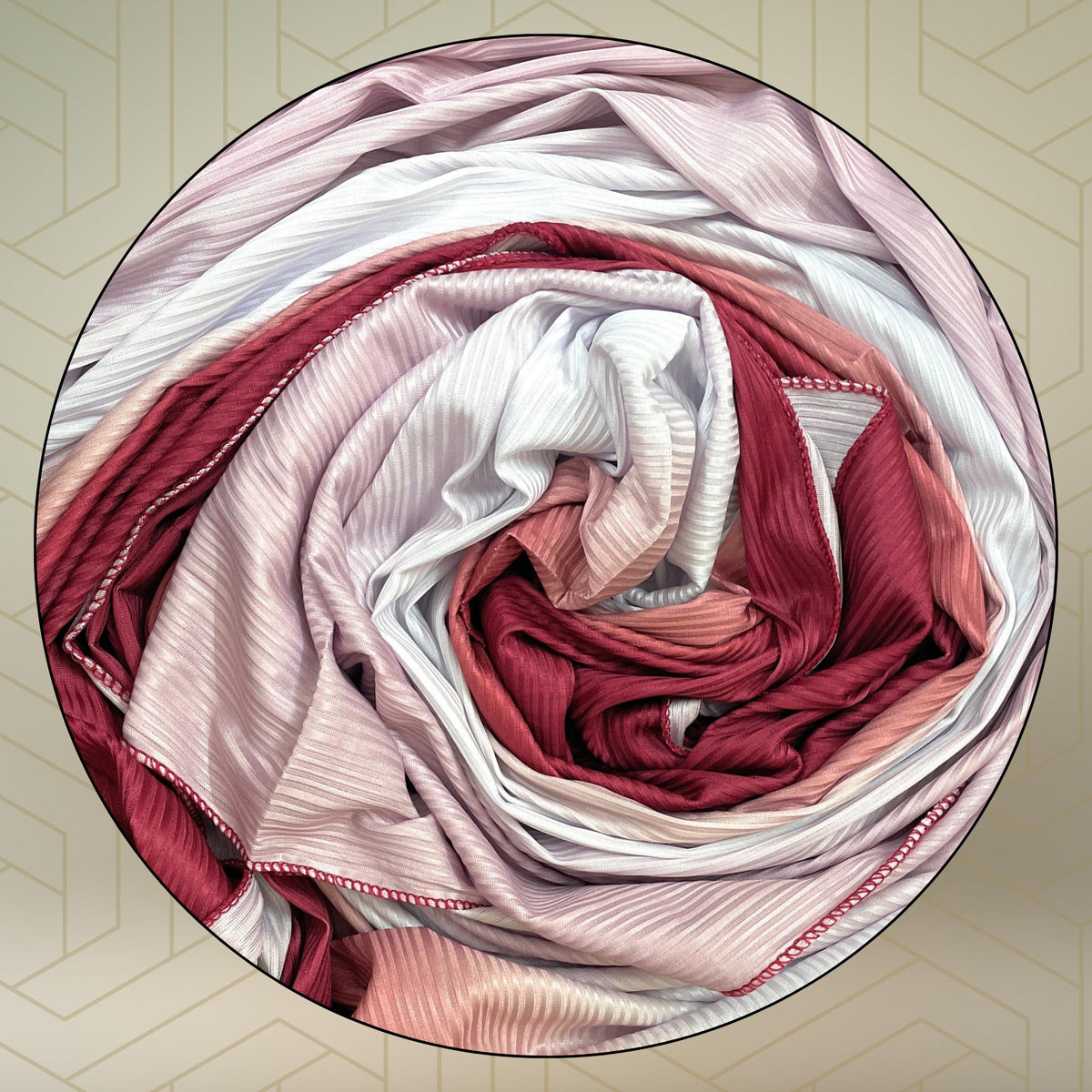 FAHABO Scarf Woman Premium Self-Woven Jersey Scarves | Hijab Scarf | Headscarf | Neck Scarf | Stoles | Wraps (Shades of Maroon)