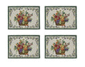 Galaxy Home Decor Dining Table 4 Table Mats ( Mat 13x18 inches ) Washable Cotton Linen Mat Jacquard Fabric, Multicolor (Basket Design, 4 Mats) Kafalo