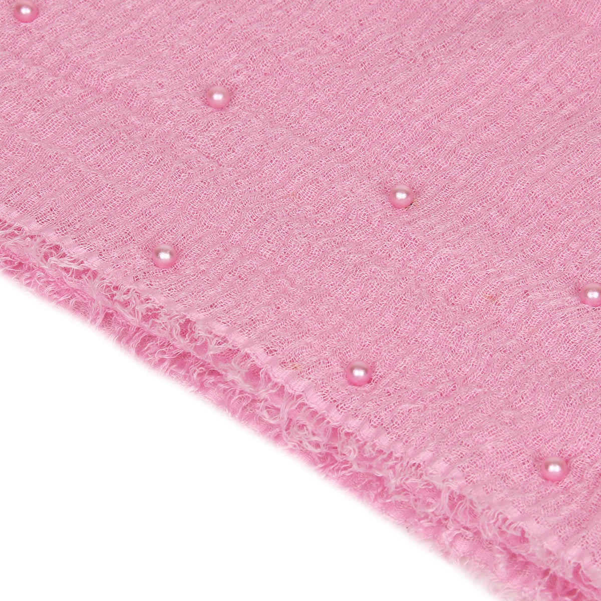 IBA ISBA COLLECTIONS Crinckle Cotton Hijab | Scarves with Pearls Studded | 108 * 90 cms | (Light Pink 1)