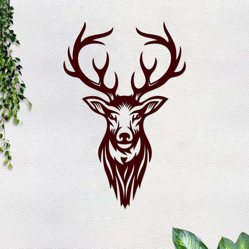 VIBECRAFTS Deer Head MDF Wooden Wall Hanger for Home Decor|Office|Gift (WHVC1Pcs1_50003)