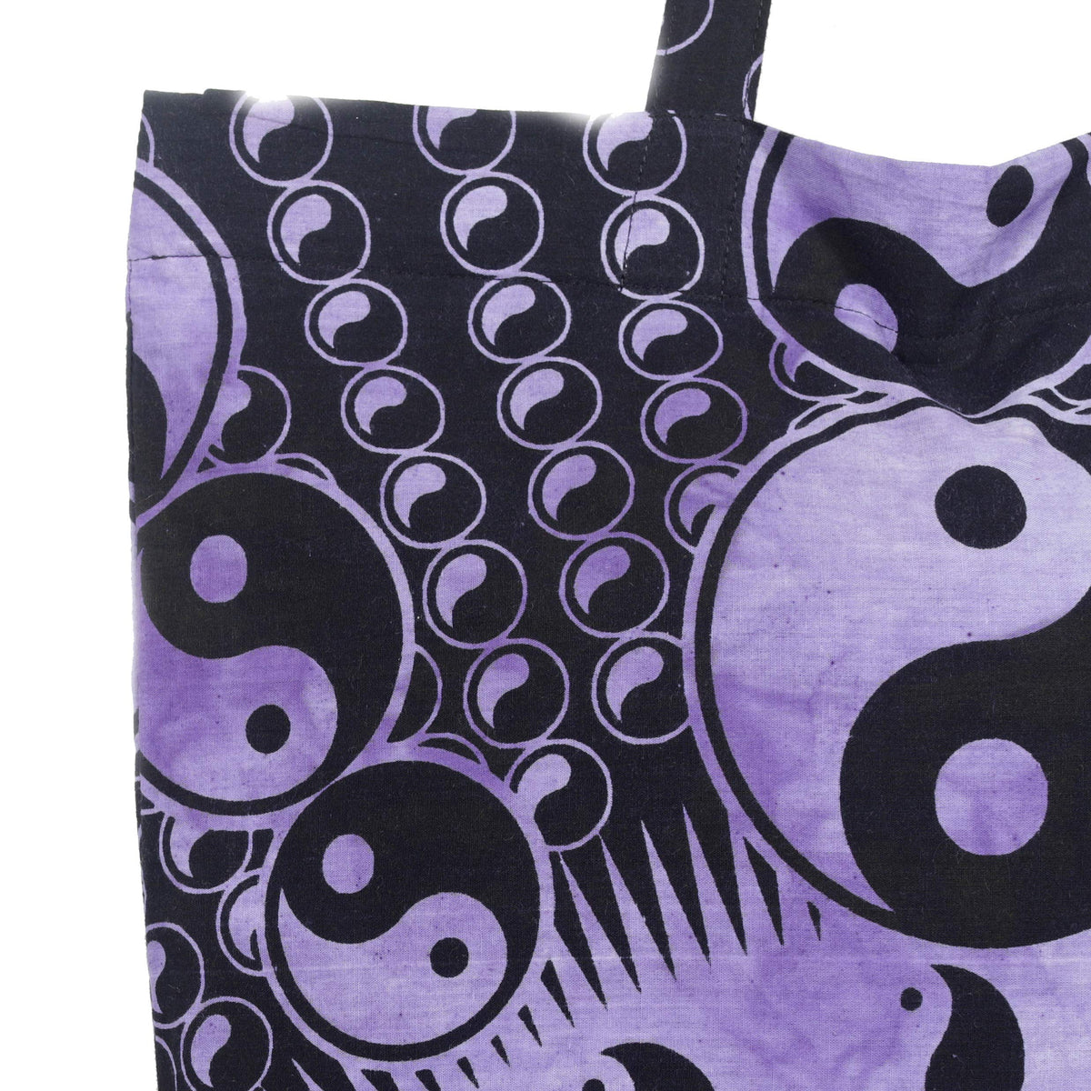 Ravaiyaa - Attitude is everything Cotton Shopping Bag Purse Bags Women Tote Shoulder Handbag (Purple Yin Yang Bag - 4)