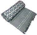 Cotonine Cotton, Single Size, Solapur Chaddar Blanket for Daily use, Bottle Green Color, Pack of 1 Kafalo