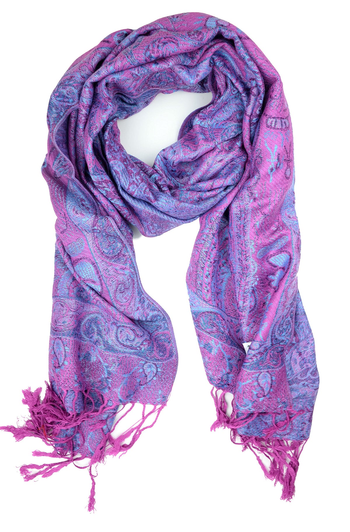 Plum Feathers Tapestry Ethnic Paisley Pattern Pashmina Scarf