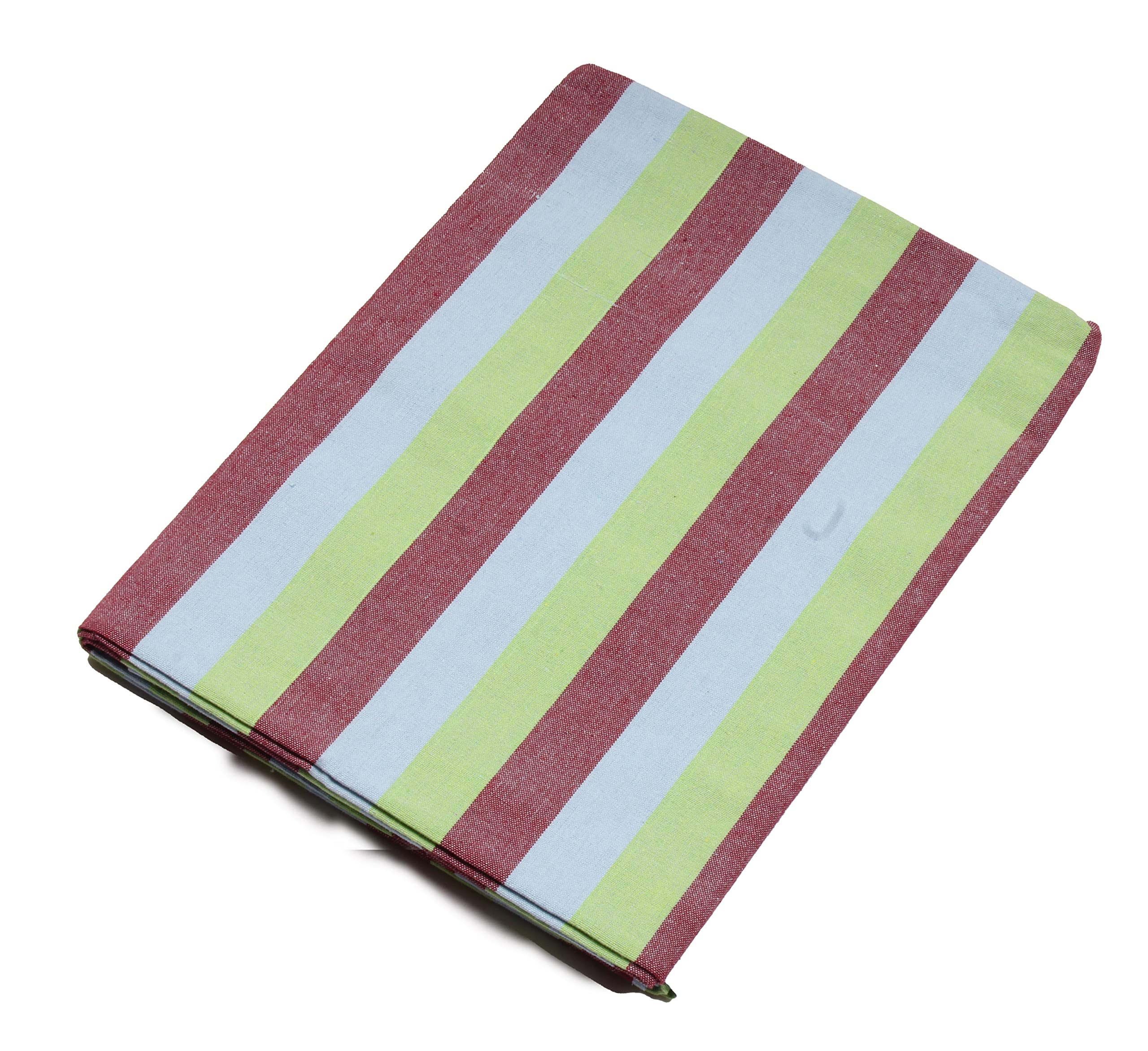 THARUNSHA ELITE Single Size Light Weight Pure Cotton Blanket for Daily Use/Soft Bedsheet/Top Sheet/Throw Blanket Set of1 (Green Maroon)-200 TC Kafalo