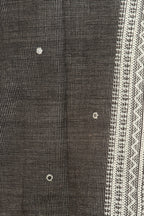 Exotic India Men's Kutch with Woven Border and Embroidered Mirrors Pure Wool Shawl (SWI77--black-and-red)