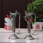 Parrot Design Metal Hanging with Chain Diya Pair of Parrot Design