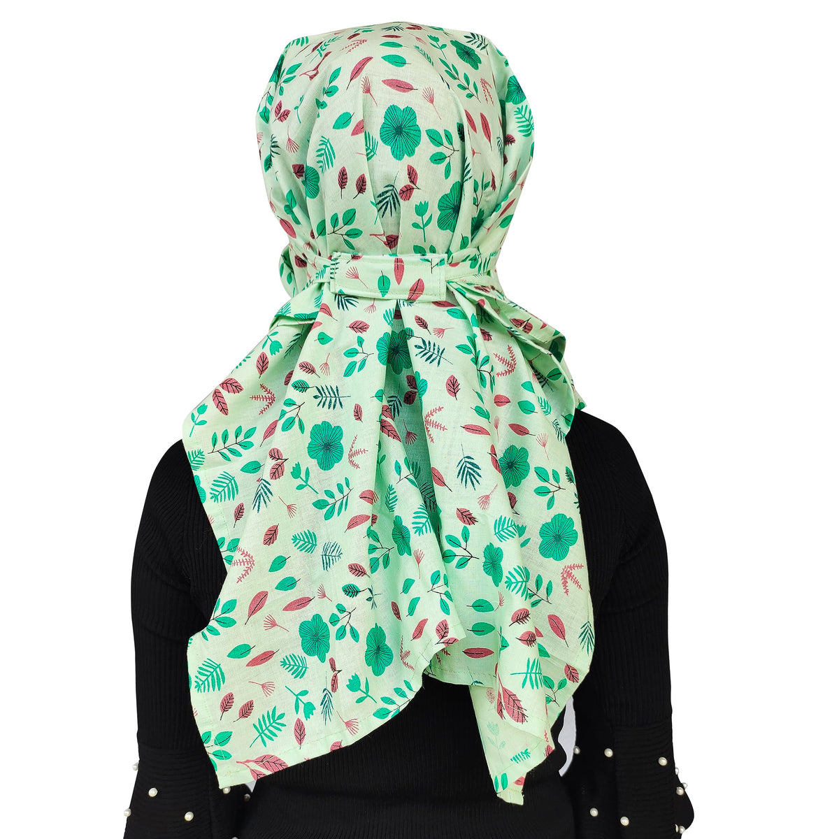 Switchon Export quality Cotton Innovative scarf with closer Hook and Loop Tape- Multi (Light Green)