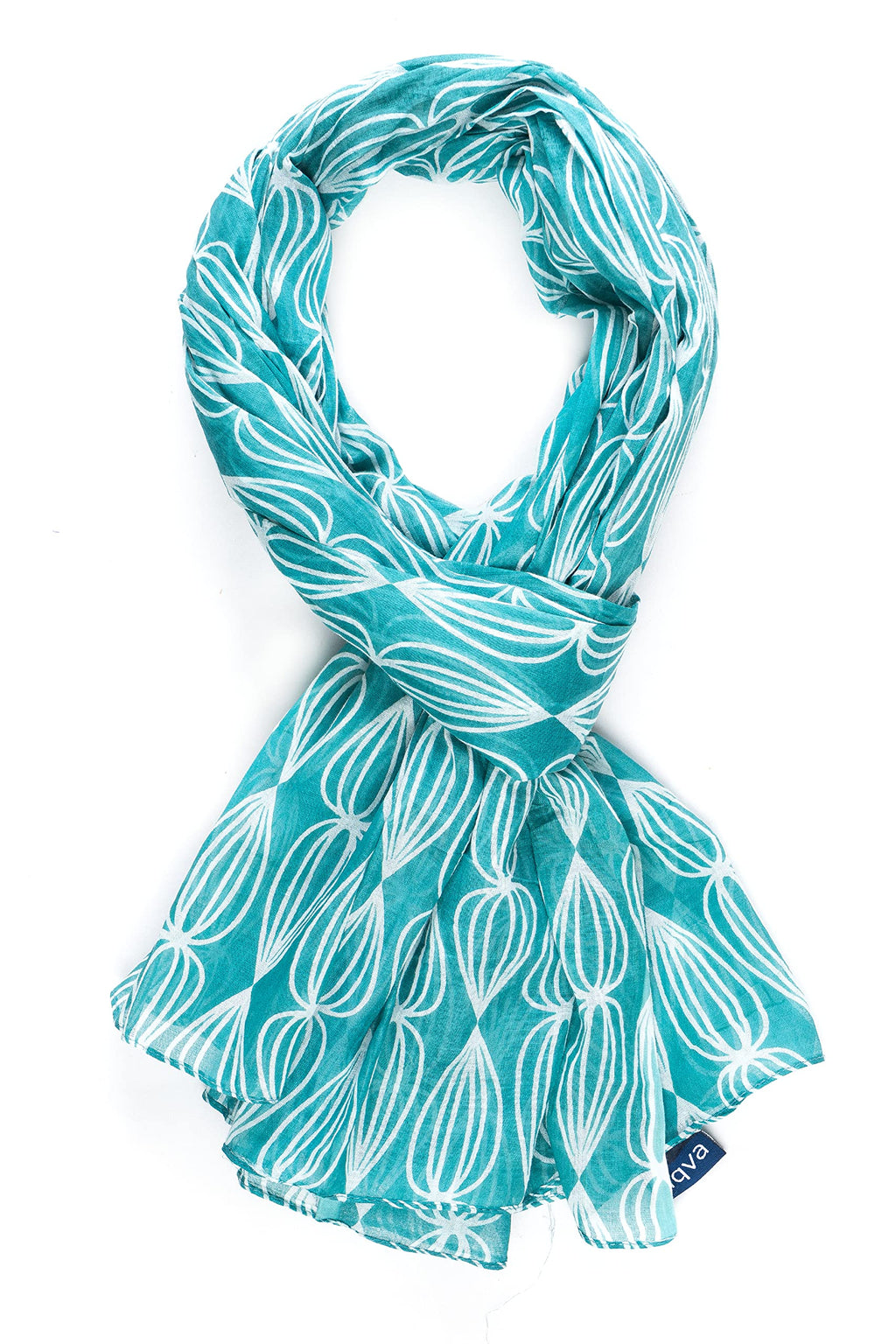 AQVA Printed Cotton Scarf for Women Stylish (Topspin Peacock) | Head and Face Cover Scarf for Girls with 100% Cotton | Soft & Lightweight Scarves/Stoles for all Weather (72 x 43 in)