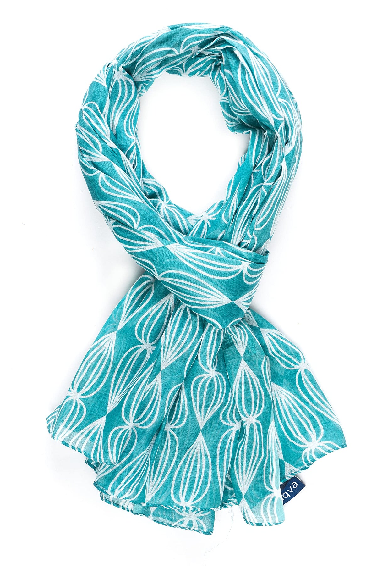AQVA Printed Cotton Scarf for Women Stylish (Topspin Peacock) | Head and Face Cover Scarf for Girls with 100% Cotton | Soft & Lightweight Scarves/Stoles for all Weather (72 x 43 in)