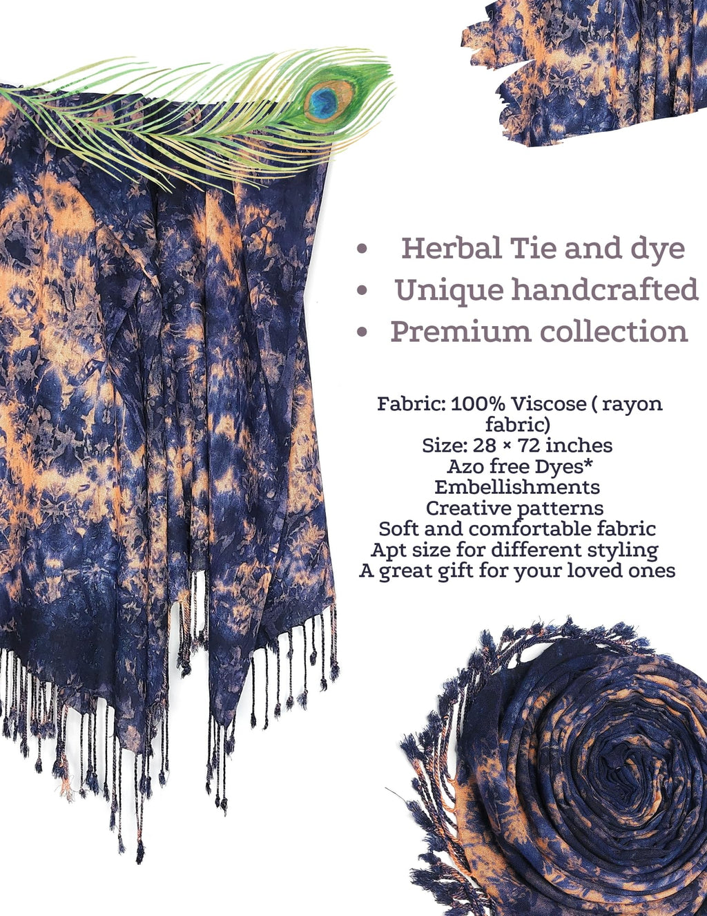Chandwasia Scarf Stole & Shawl | For Travel Office Daily Use Outdoor Casual Styling | Viscose Rayon Fabric | Lightweight | Soft Texture | Dobby Weaving | Fringed Edges | Unisex Accessory