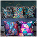 Vendola Merhaba Microfiber Satin 250TC Cushion Pillow Covers, Multicolor, Set of 5(Ishil, 12x12 Inches)