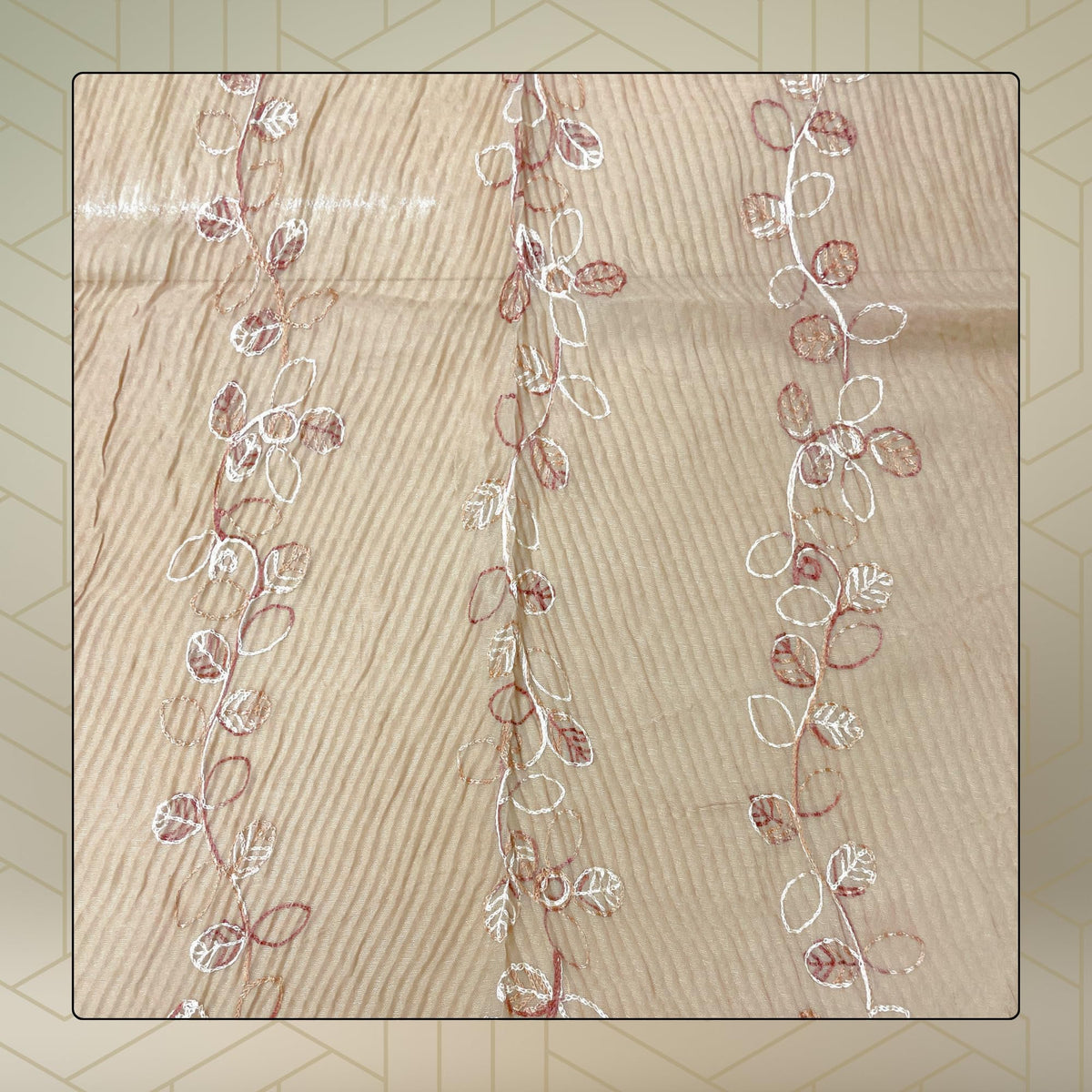 FAHABO Scarf for Women Stylish Pleated Viscose Cotton with Embroidery and Tassels | Hijab Scarf | Stole | Soft, Lightweight, and Latest Scarves | 72 x 33 Inches (Sand Beige)