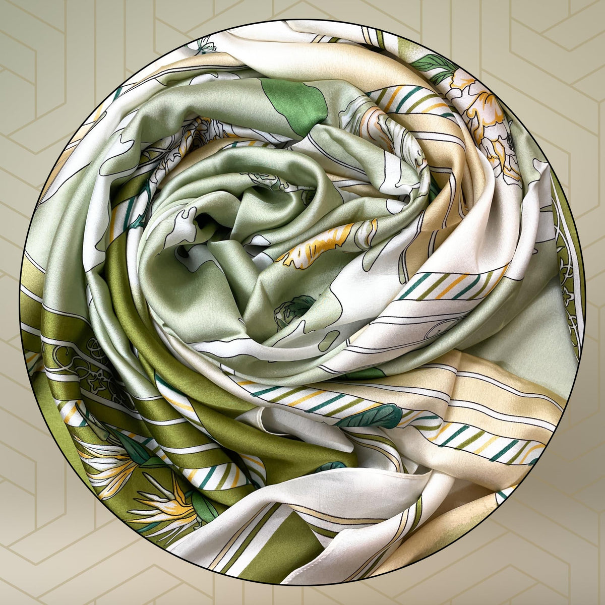 FAHABO Silk Scarf for Women – Soft, Lightweight Silk-Blend Hijab & Stole | Elegant Neck/Head Wrap Shawl | 73 x 35 Inches (Blushing Green)