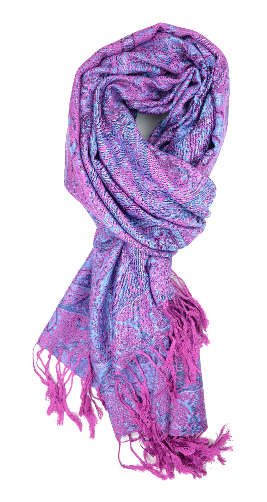 Plum Feathers Tapestry Ethnic Paisley Pattern Pashmina Scarf