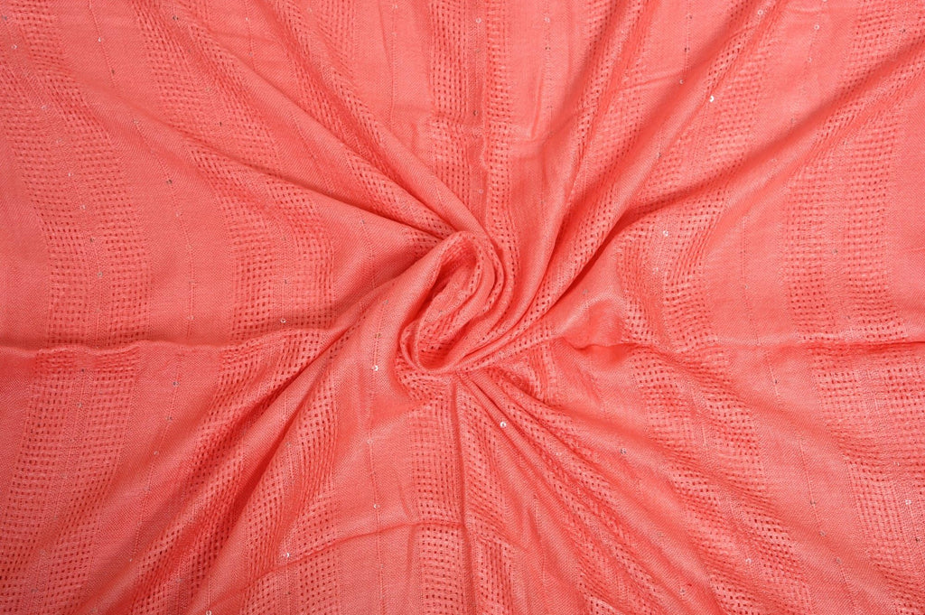URBAN LADIIIZ Solid Sequin Stole with Tassels for Women & Men – Soft Lightweight Rayon Fabric | Available in 10+ Colours (PEACH)