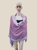 Rastogi Handicraft Large Pashmina Shawls & Wraps for Women Extra Soft Cashmere Feel Throw Womens Size 82 X 28 Inches, Pink Carry Design-4, 82 X 28 Inches