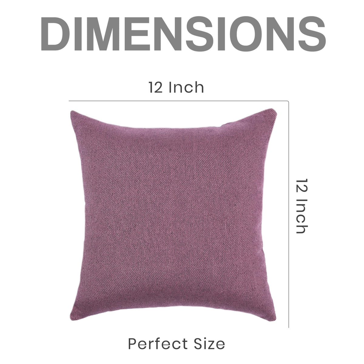 Yellow Weaves Jute Texture Cushion Covers, 12 X 12 Inches, Dusty Purple, 1 Piece