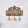 KridayKraft Tirupati Door Hanging Shankh Chakra Namah Latkan Gold Plating Antique Decorative for Home,Office & Room,Showpiece Figurines,Religious Idol..., 15 cm , 3 cm
