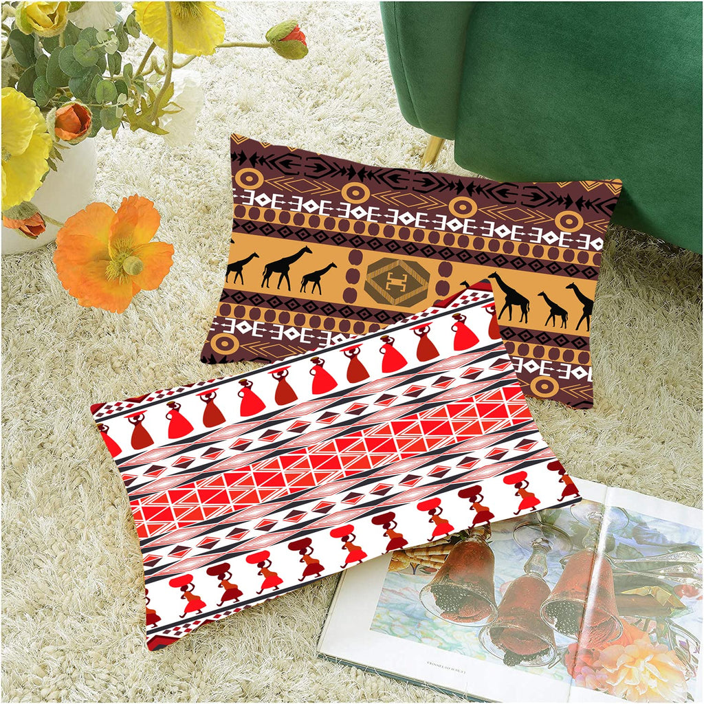 AEROHAVEN™ Set of 2 Decorative Hand Made Jute Rectangle Throw/Pillow Sham Cushion Covers - CC109 - (12 X 18 INCHES)