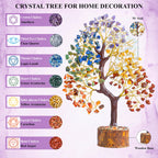 HindCraft Seven Chakra Tree of Life | Decorative Artificial Crystal Tree for Home & Office | Feng Shui Prosperity Tree for Living Room & Hall | Gift for Men & Women – Housewarming & Anniversary
