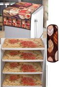 REVEXO Kitchen Combo Fridge Top Cover, 2 Piece Fridge Handle Cover, 4 Pcs Fridge Mats, (Set of 6 Piece) rev-023 Kafalo