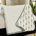 Story@Home Dohar Single Bed Cover Cotton 100% | 150GSM 144 x 220 CM Quilt AC Blanket for Summer | AC Comforter Double Bed | White & Green, Motif Reversible Design Duvet | All-Season Blanket Kafalo