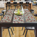 PRAKARTIK BY INDUARTS Floral Print Design Eco-Friendly Cotton Dining Rectangular Table Mat with Runner - Reusable, Machine Washable, Everyday Use Multicolor (Set of 4+135 cm Runner) Kafalo