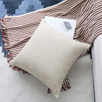 Khooti Jute Cushion Cover | 22x22 Inch, Light Linen