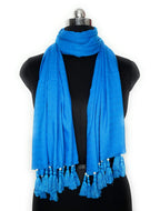 Chandwasia scarves, Viscose Fabric stole & Shawl || Scarf Stoles for Girls/Ladies/Women/Men for Summer & Winters(Flame Blue)