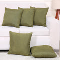 Yellow Weaves Jute Texture Cushion Covers, 12 X 12 Inches, Olive Green, Set of 5