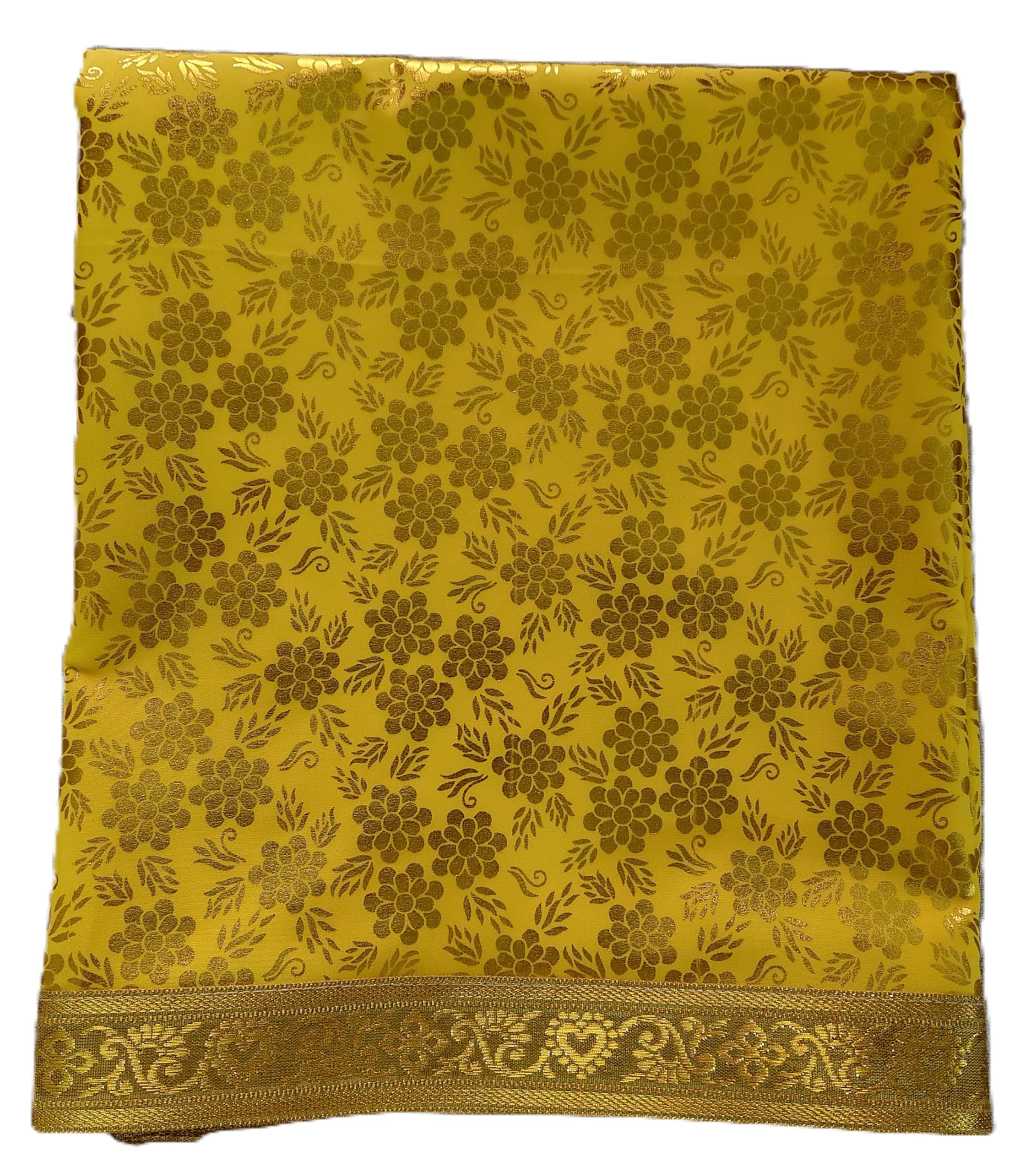 Rumala Sahib Yellow Printed Flowers with gota (4 PEC.)