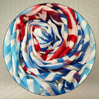 FAHABO Scarf for Women Stylish Printed Cotton Soft Stole | Hijab Scarf | Headscarf | Neck Scarf | Wraps (Blue, Red) Size: 73 L x 35 W