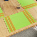 Encasa XO Dining Table Placemats, Ribbed Cotton Non-Slip Place Mats Green Kafalo