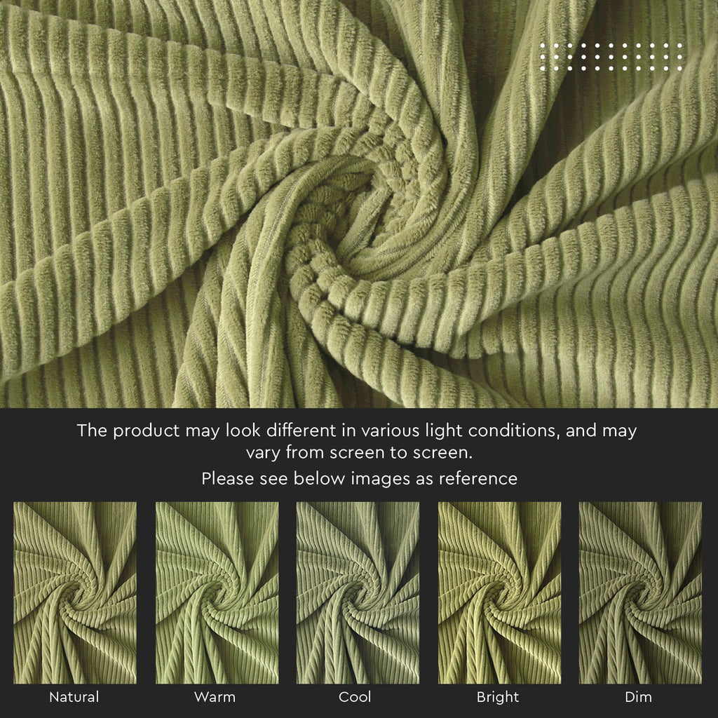 Encasa XO Corduroy Cushion Covers, No Inserts, Set of 2, Sage
