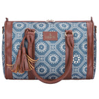 THE CLOWNFISH Lorna Printed Handicraft Fabric Handbag for Women Office Bag Ladies Shoulder Bag Tote for Women College Girls (Lead Grey)