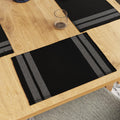 Encasa XO Dining Table Placemats, Ribbed Cotton Non-Slip Place Mats Black Kafalo