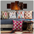 Vendola Mocha Microfiber Satin 250TC Cushion Pillow Covers, Coffee Brown, Set of 5(Motif,12x12)