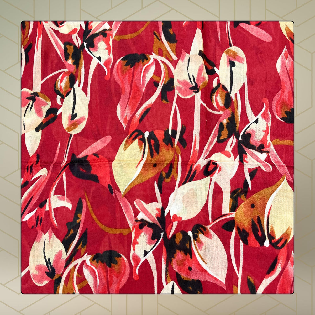 FAHABO Scarf for Women Stylish Print Viscose Cotton | Hijab Scarf | Stole | Soft, Lightweight, and Latest Scarves | 71 x 33 Inches (Blosssom Maroon)
