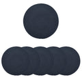 Encasa XO Round Ribbed Cotton Dining Table Mats, Heat Resistant Dark Blue Kafalo