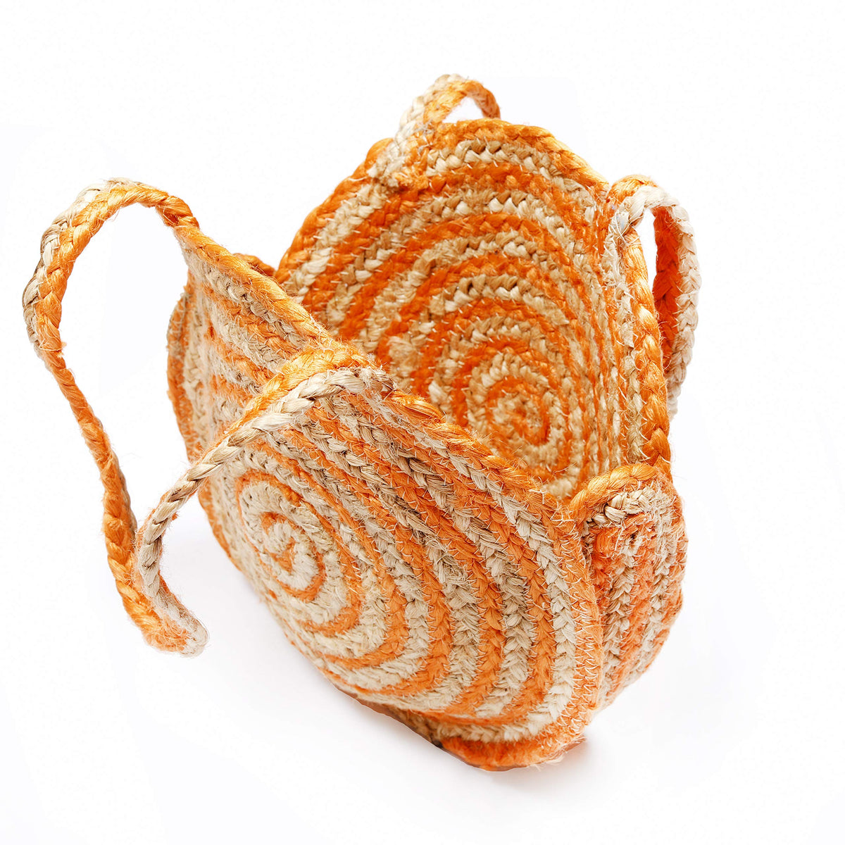 Ravaiyaa - Attitude is everything Women's Shopping Handmade Bags Jute Cotton Large Bag Shoulder Braided Jute Vintage Bag (Orange)