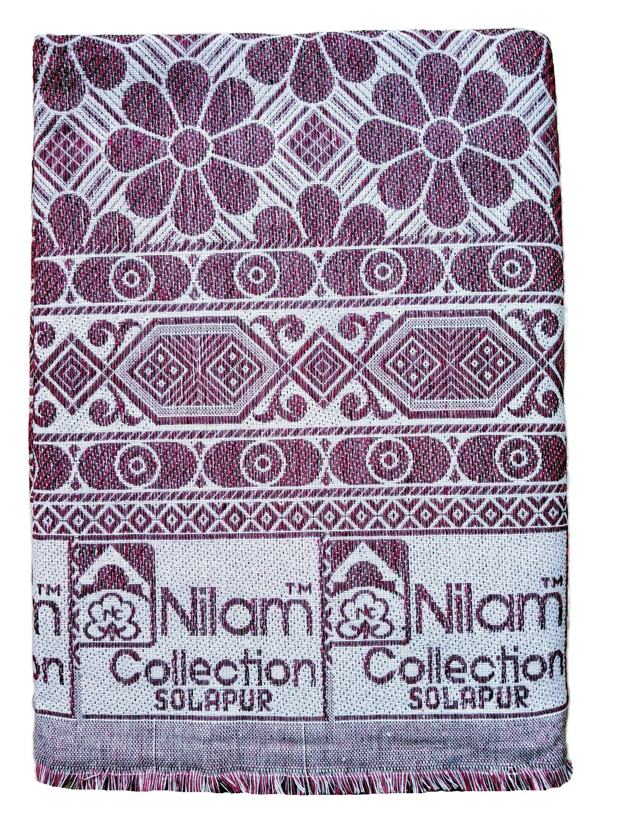 Nilam Collection Solapur Chaddar Cotton Blanket/Bed Sheet Single Bed Full Size Color- Dark Brown Pack of 1 (Size- 60X90 inch) Kafalo