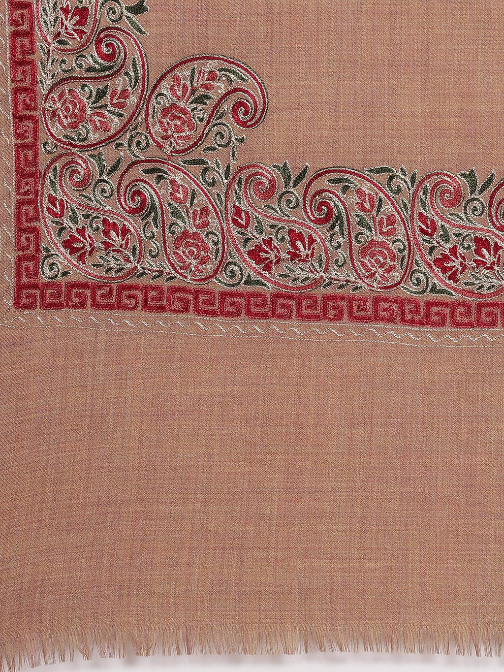 Pashmoda Women’s 100% Pure Wool Nalki Embroidered Stole, Shawl and Wrap, Woolmark Certified, Sustainable and Natural Fabric (Size 28x80)
