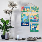 Artvibes Indian Village Theme Traditional Indian Folk Art Decorative Wall Art MDF Wooden Wall Hanger for Home | Wall Accent | Sceneries | Wall Illustrations | Graphic Artwork | Gift Items (WH_6538N)