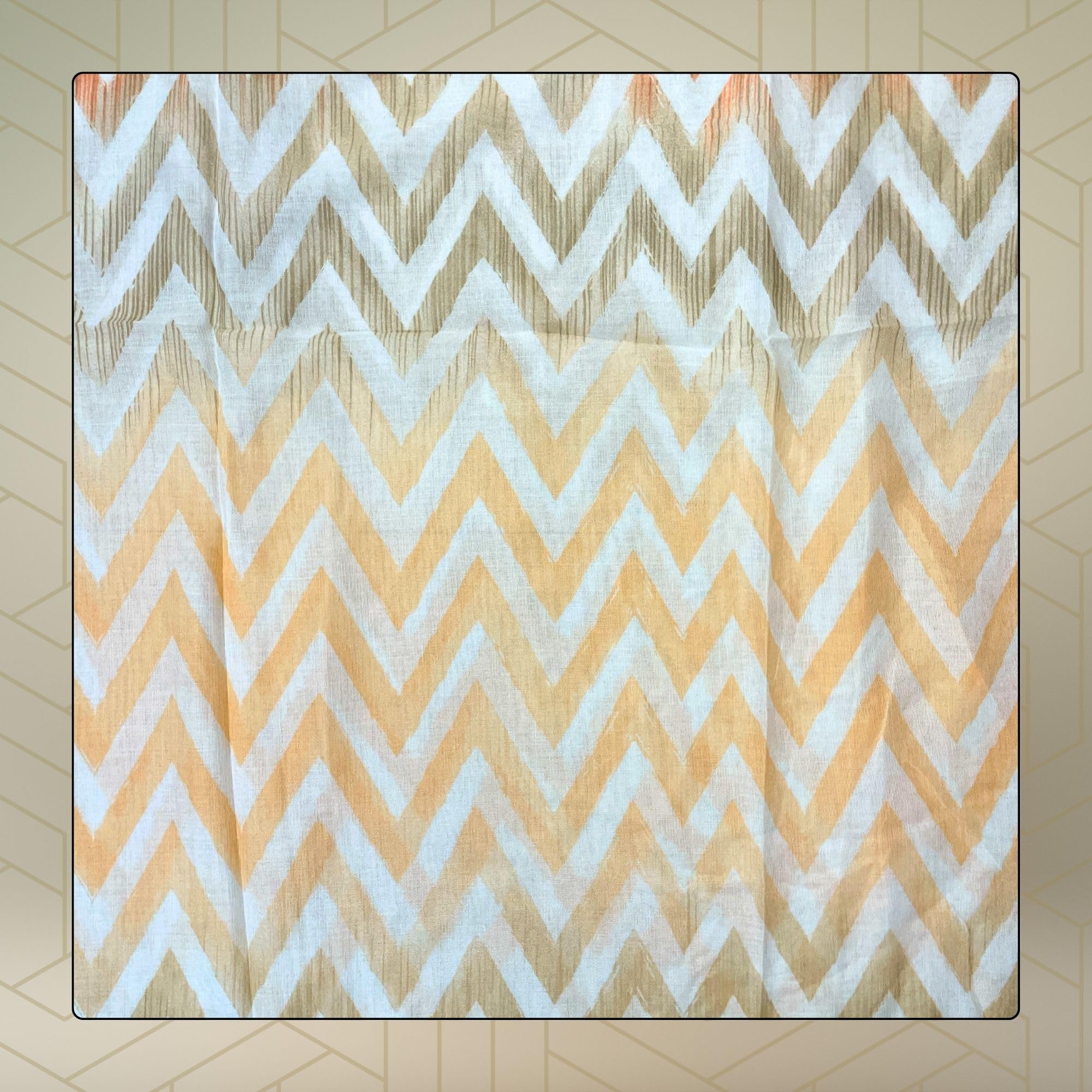 FAHABO Scarf for Women Stylish Printed Cotton Soft Stole | Hijab Scarf | Headscarf | Neck Scarf | Wraps (Beige, Orange) Size: 73 L x 35 W