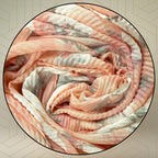 Scarf Woman Pleated Floral Print Mal Mal Cotton Scarves | Hijab Scarf | Headscarf | Neck Scarf | Stoles | Wraps (Peach)