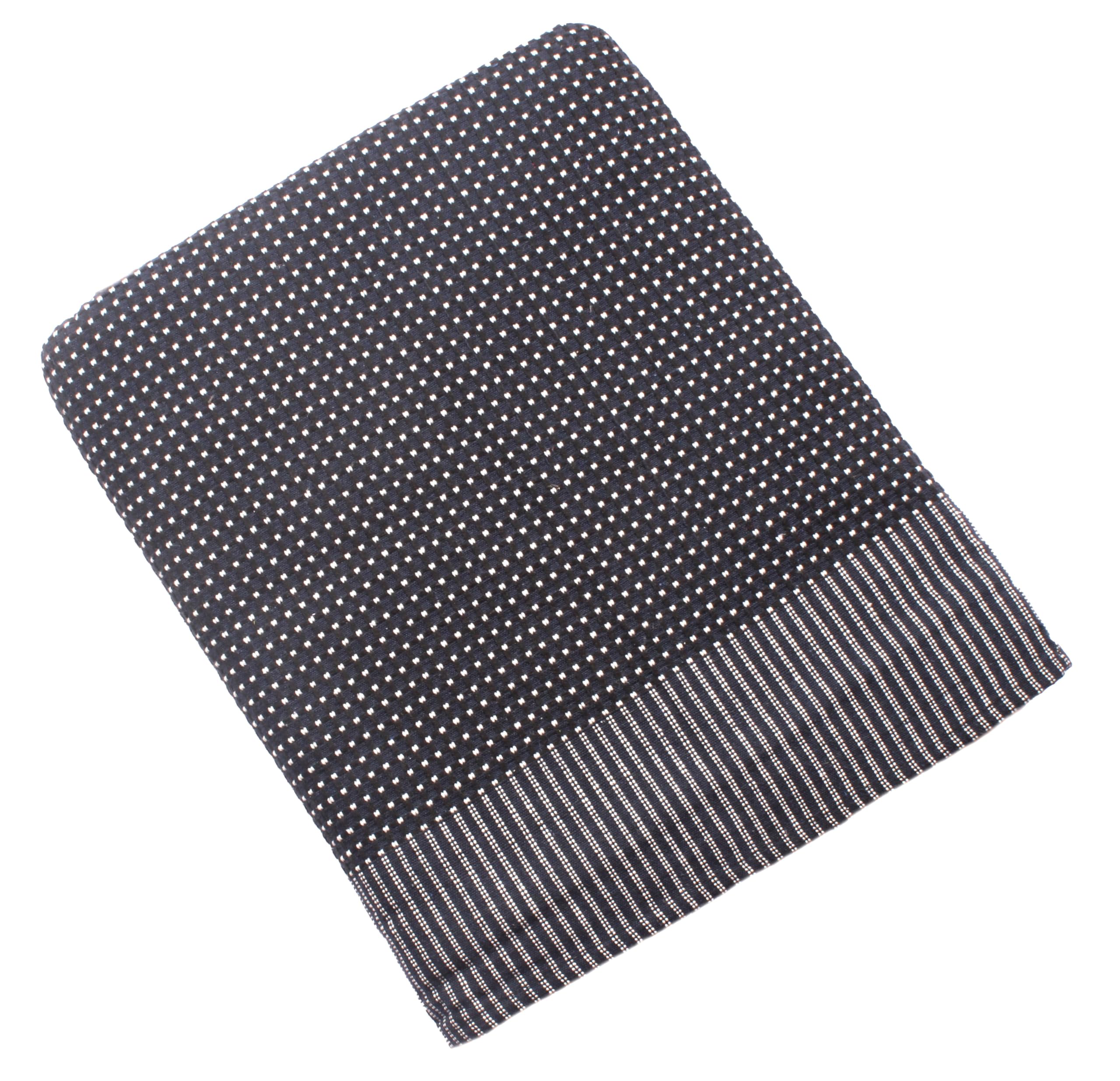 THARUNSHA ELITE Single Size Cotton Blanket/Solapur Chaddar/Cotton Bedsheet/Reversible Blanket Sandal (60x90 inches) Set of 1 (Black)-200 TC Kafalo